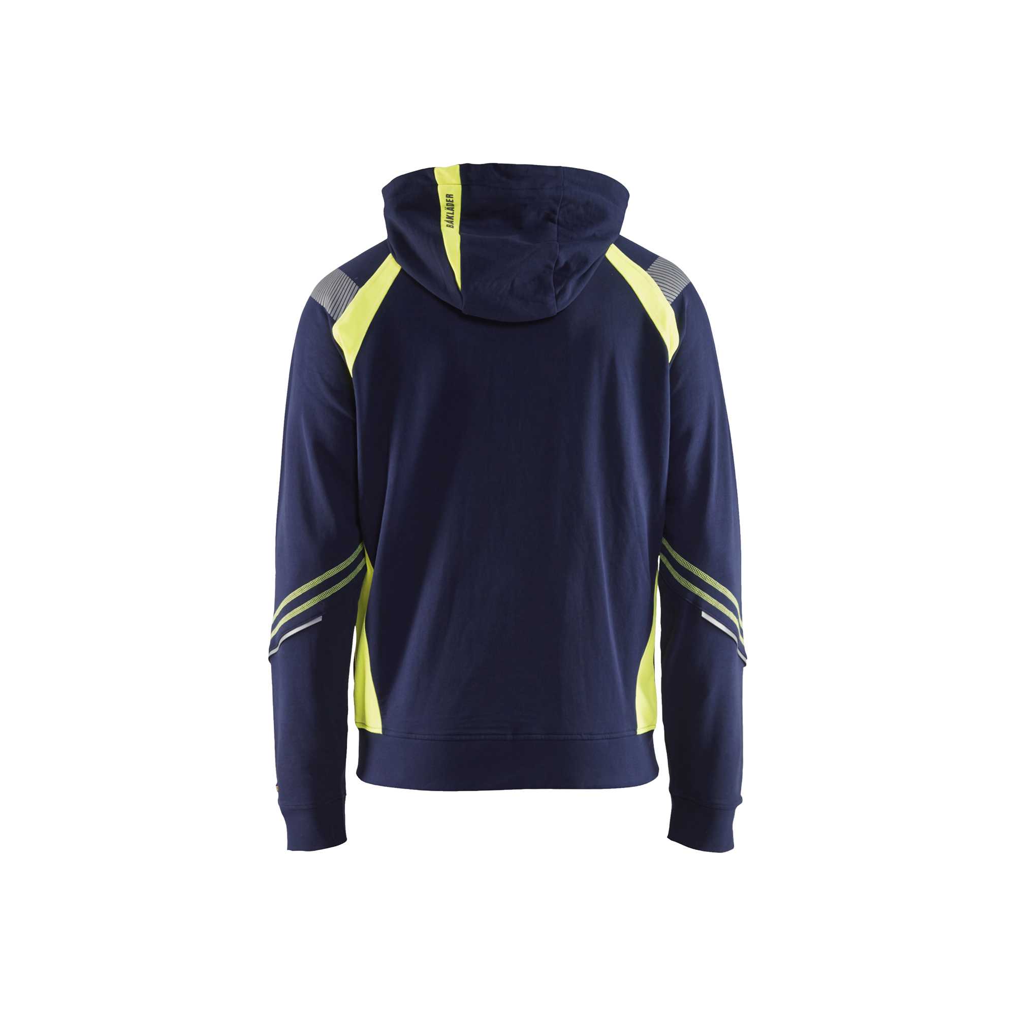 BLAKLADER 34331158 Hoodie with Full Zip Hi Vis Reflective Hoodie Work Sweatshirt MEN - 100% Cotton